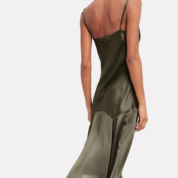 Fleur du mal teardrop slip dress color dark army - Picture 6 of 13